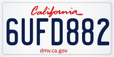 CA license plate 6UFD882