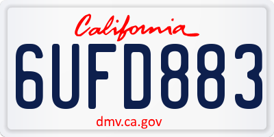 CA license plate 6UFD883