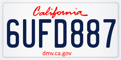 CA license plate 6UFD887
