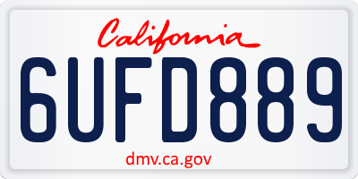 CA license plate 6UFD889