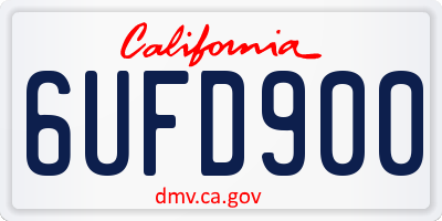 CA license plate 6UFD900