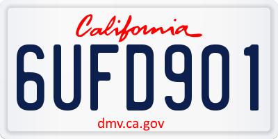 CA license plate 6UFD901