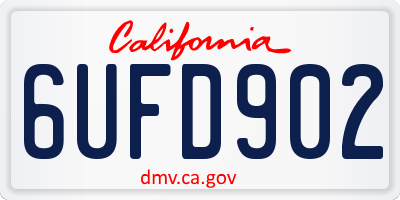 CA license plate 6UFD902