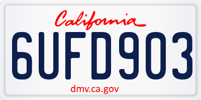 CA license plate 6UFD903