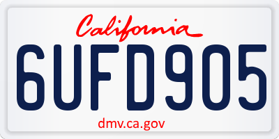 CA license plate 6UFD905