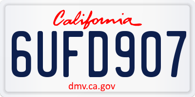 CA license plate 6UFD907