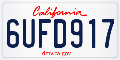 CA license plate 6UFD917