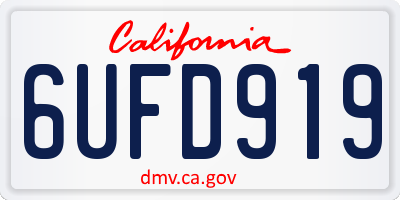 CA license plate 6UFD919