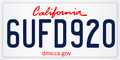 CA license plate 6UFD920