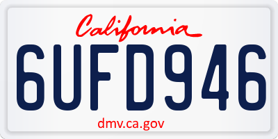 CA license plate 6UFD946