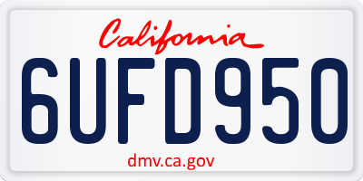 CA license plate 6UFD950