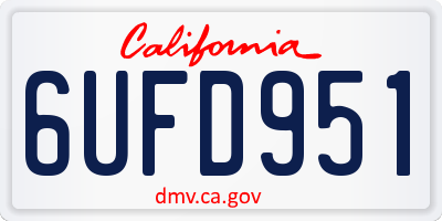 CA license plate 6UFD951