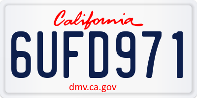 CA license plate 6UFD971
