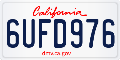 CA license plate 6UFD976