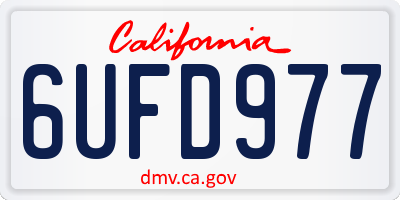 CA license plate 6UFD977