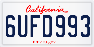 CA license plate 6UFD993
