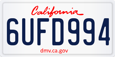 CA license plate 6UFD994