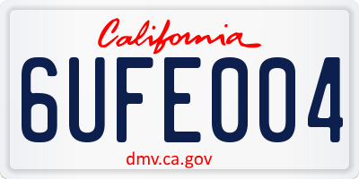 CA license plate 6UFE004