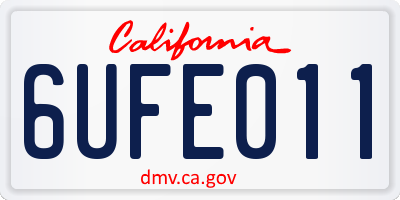 CA license plate 6UFE011