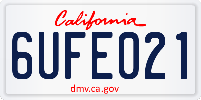 CA license plate 6UFE021