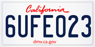 CA license plate 6UFE023