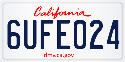 CA license plate 6UFE024