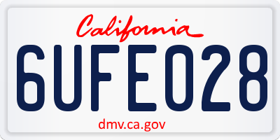 CA license plate 6UFE028
