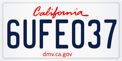 CA license plate 6UFE037