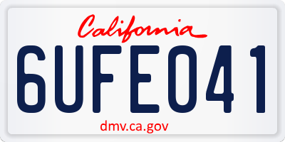 CA license plate 6UFE041