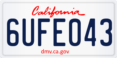 CA license plate 6UFE043