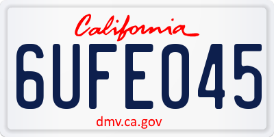 CA license plate 6UFE045