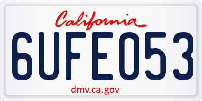 CA license plate 6UFE053