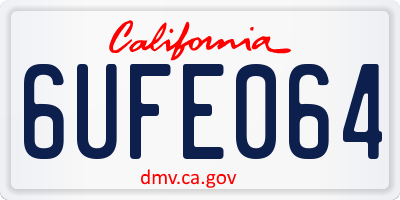 CA license plate 6UFE064