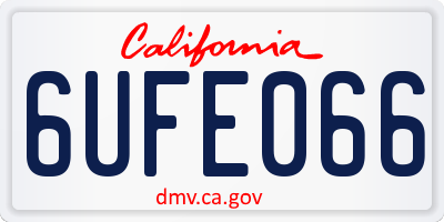 CA license plate 6UFE066