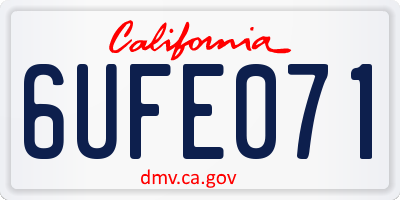 CA license plate 6UFE071