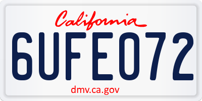 CA license plate 6UFE072