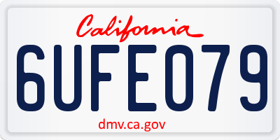 CA license plate 6UFE079