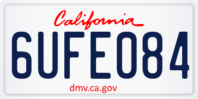 CA license plate 6UFE084