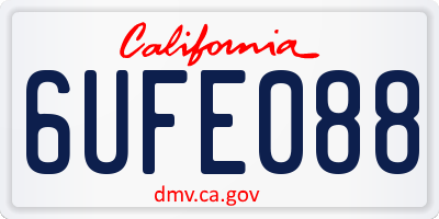 CA license plate 6UFE088