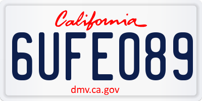 CA license plate 6UFE089