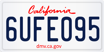 CA license plate 6UFE095