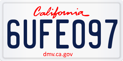 CA license plate 6UFE097