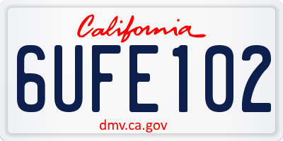 CA license plate 6UFE102