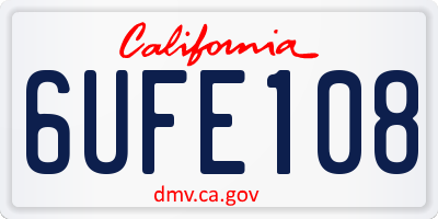 CA license plate 6UFE108