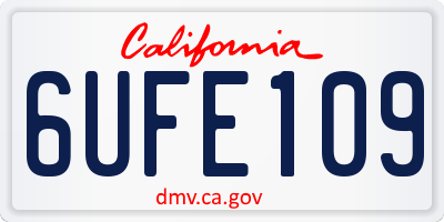CA license plate 6UFE109