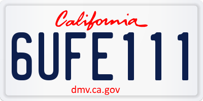 CA license plate 6UFE111