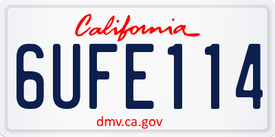 CA license plate 6UFE114