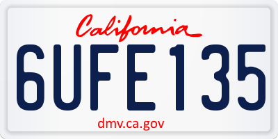 CA license plate 6UFE135