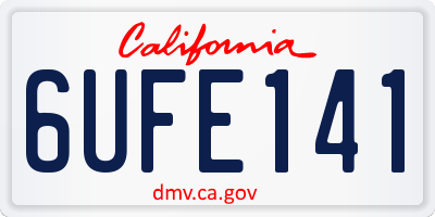 CA license plate 6UFE141
