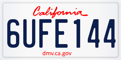 CA license plate 6UFE144